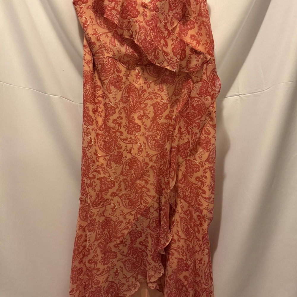 Express Coral Asymmetrical Dress